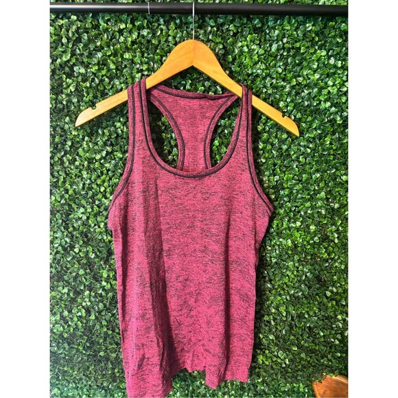 Lululemon Pink Black Swiftly Tech Tank Top Sz 8 - Picture 1 of 3